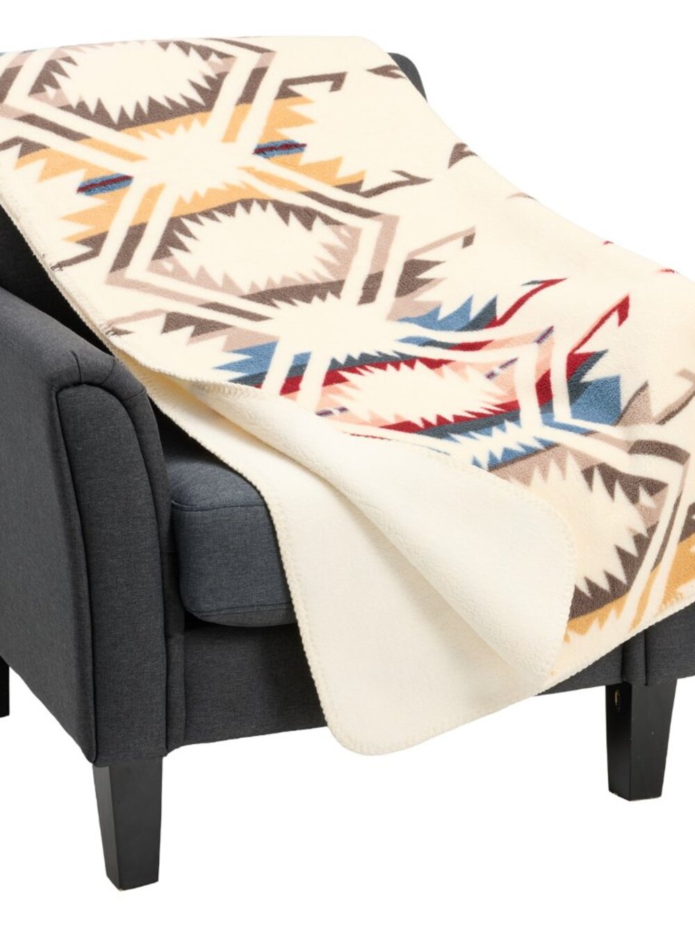 new Pendleton  White Shores Sherpa Throw Blanket - 50x70” Ivory Multicolor (252)